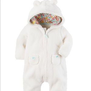 Carters Sz 3-6 Hooded Fuzzy Baby Suit 😻